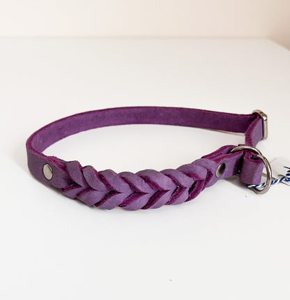 Braided leather - Purple (Large)