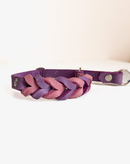 Braided leather - Purple & pink (Small)