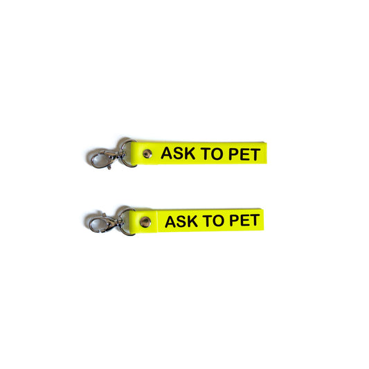 Warning tag - ASK TO PET